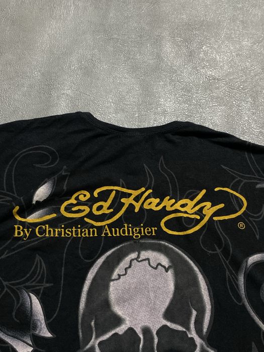 Ed Hardy Y2K Skull Tattoo T Shirt футболка эд харди тату черепа