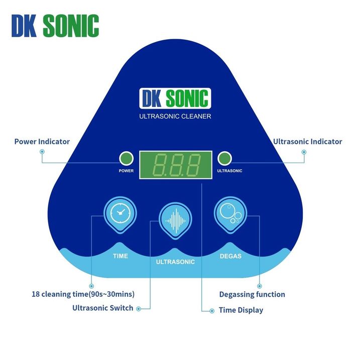Myjka Ultradźwiękowa DK Sonic 900ml z timerem duża profesjonalna