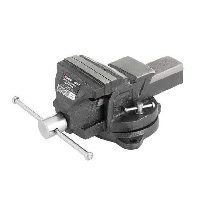 Тиски слесарные поворотные 100 мм INTERTOOL HT-0081. Лещата слюсарні