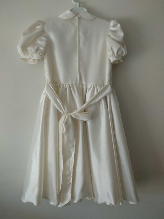Vestido de Cerimónia Creme c/ flores Criança 8 Anos