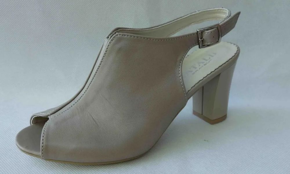 Sandały SKÓRZANE FASHION capucino 6 CM 37