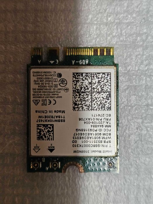 Karta sieciowa INTEL 3168NGW 2.4G/5G NGFF M.2 802.11ac 01AX706