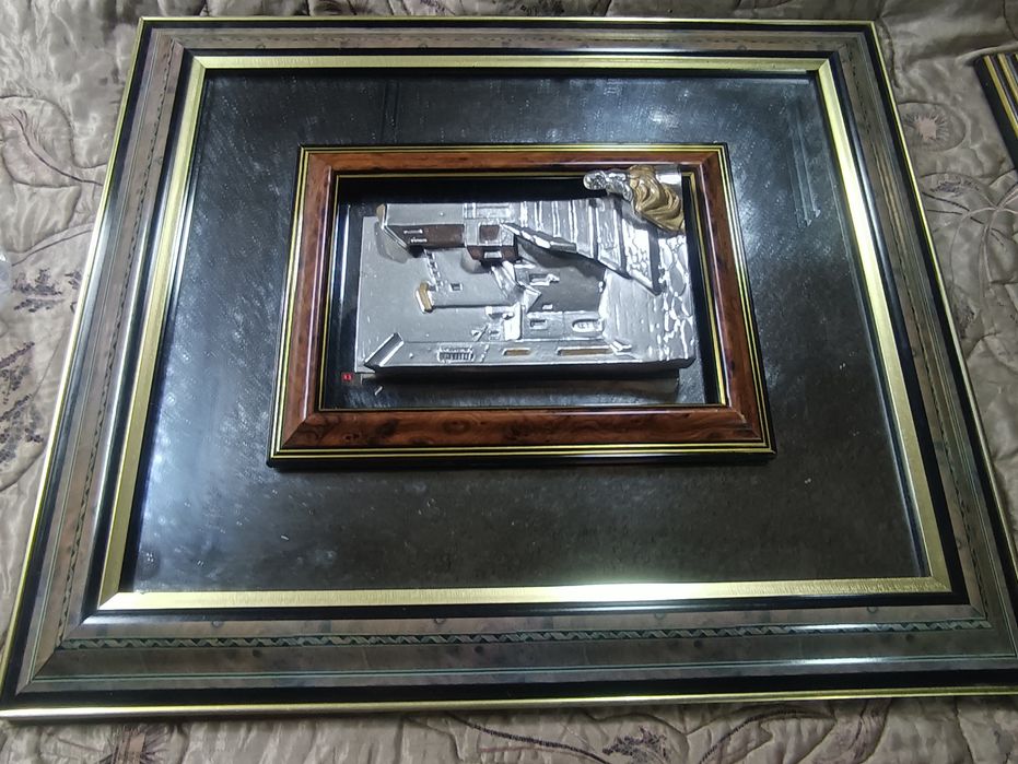 Quadro arte Florentina centro em prata 48x40