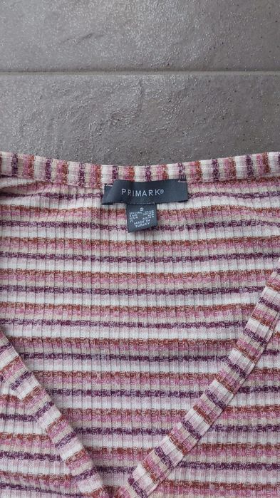 Sweter kardigan krótki paski M 38