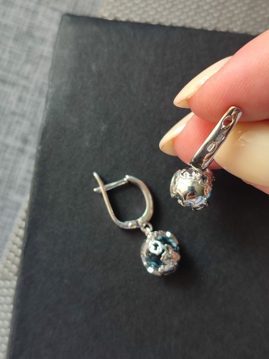 Сережки зі срібла з блакитним топазом (з оригінальною упаковкою)