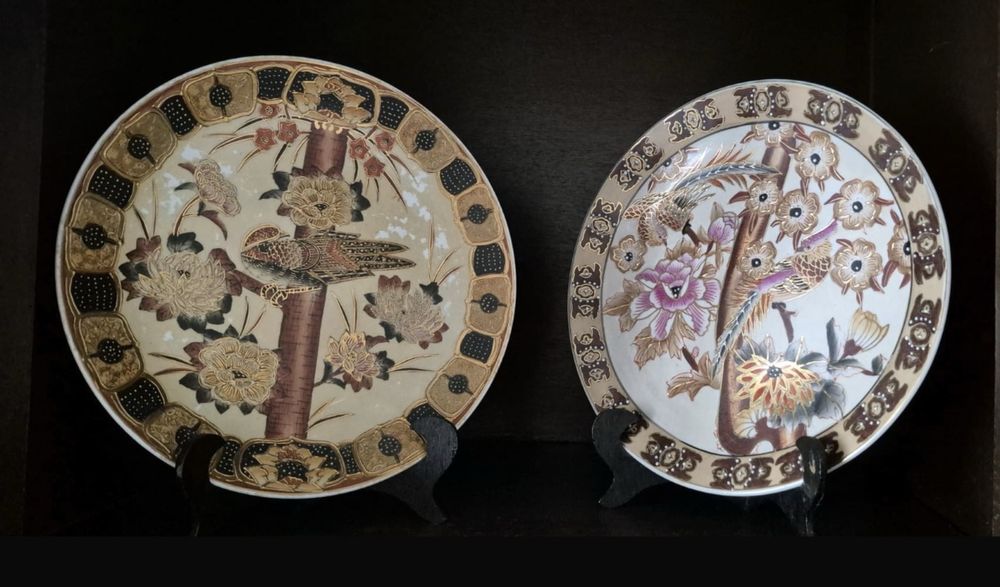 Par de pratos orientais decorativos (estilo japonês)