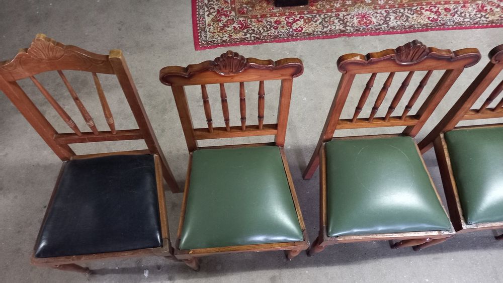 Conjunto 6 cadeiras antigas em madeira