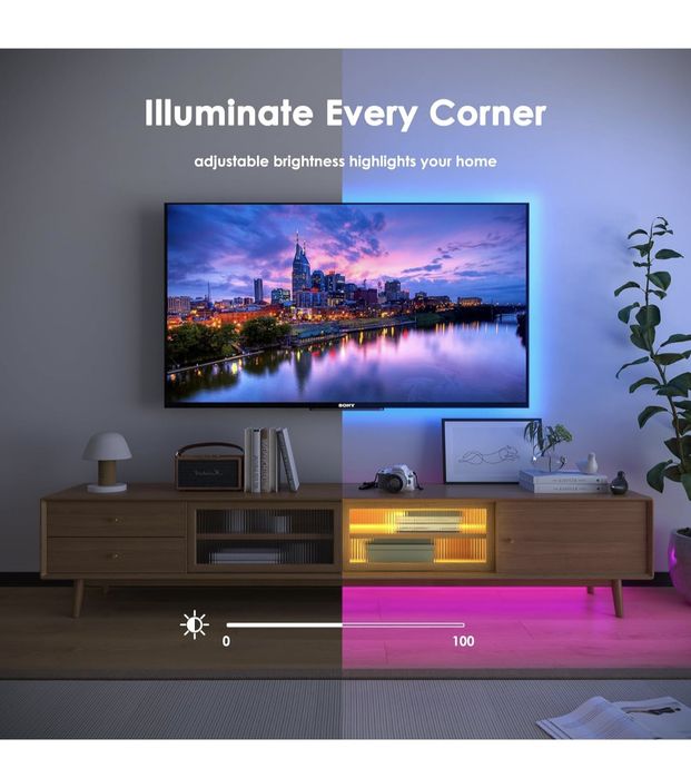 Kit Leds 20 metros RGB APP e comando