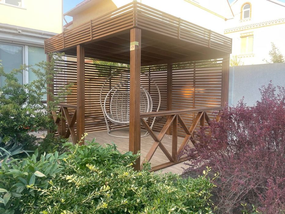 Деревянные веранды, беседки, альтанки, перголы, навес
