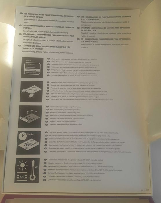 Caixas com Acetatos (Escrita + Fotocopiadora/Impressora)