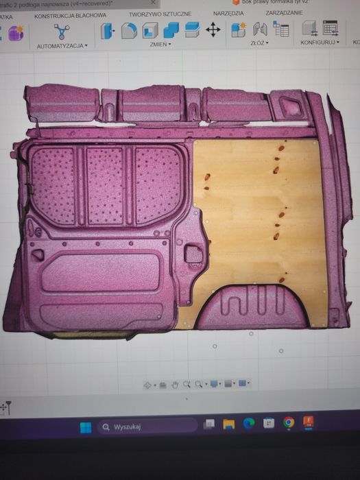 Podłoga, zabudowa Ford Transit Custom, płyta antypoślizgowa sklejka