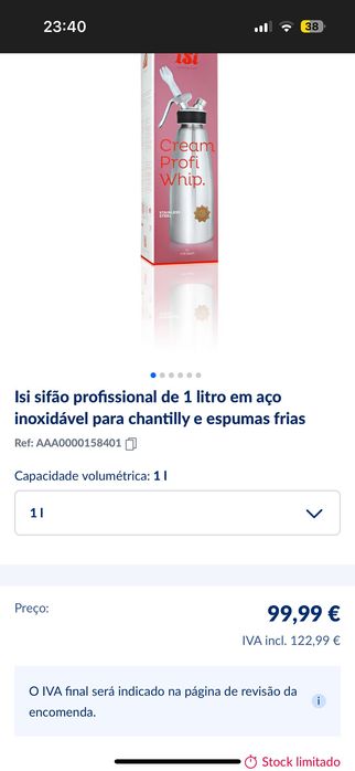 Sifão 1L novo nunca utilizado