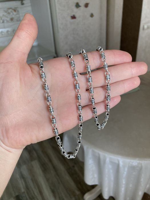 Срібний ланцюжок фантазійне плетення ~38г/72см