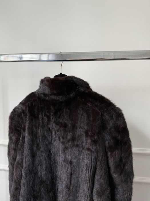 Płaszcz futro Saga Mink norki brązowe L