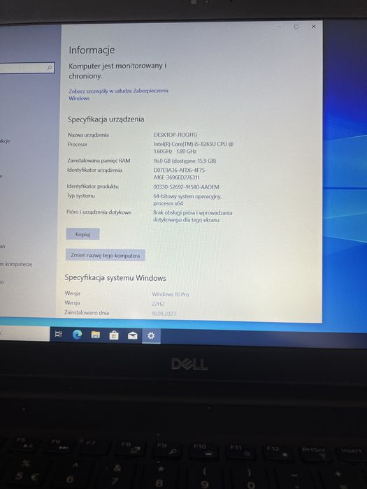 Laptop Dell Latitude 3500 i5-8265U RAM 16GB 240SSD 15 cali IPS