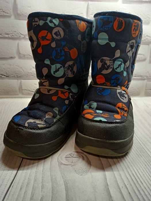 Зимові чобітки сапоги дутики на ліпучці