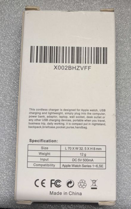 Carregador Portátil Apple Watch USB i.VALUX Viagem Magnético