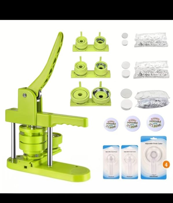 Maquina criar pin/crachas 3 medidas