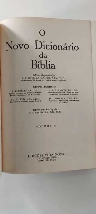Novo Dicionário da Bíblia J. D. Douglas - 2 Volumes (Excelente Estado)