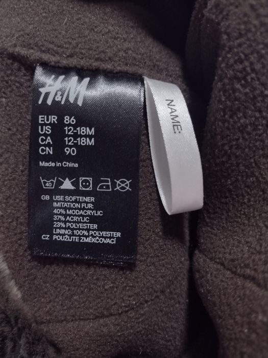 Czapka uszatka H&M r. 86, 2 lata