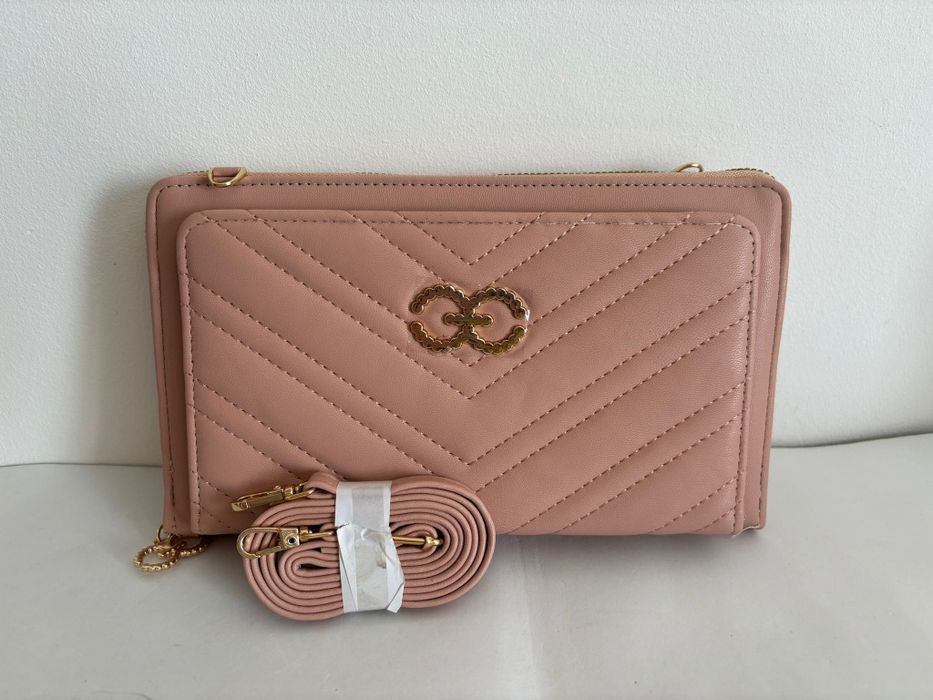 Carteira rosa tiracolo