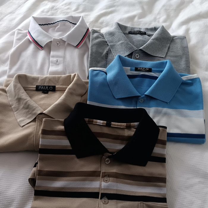 Camisetes de meia manga e uma caviada