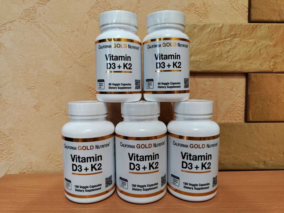 California Gold  вітамін D3 5000/1000 МЕ і К2, 60/180 капсул Д3К2