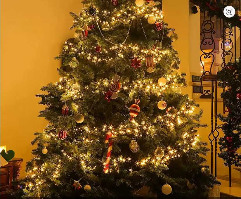 Lampki choinkowe 500 led światełka druciki ryż girlanda ciepły biały