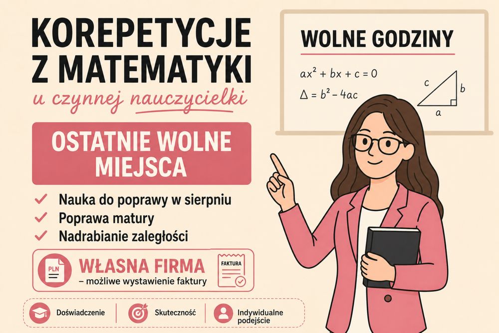 Korepetycje z matematyki matura poprawka sierpień e8 online