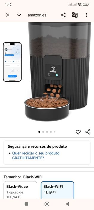 Máquina de comida pós gatos