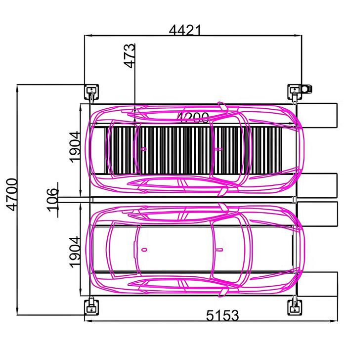 BEST PRODUCTS BESTLIFT Bestlift 436P-D podnośnik parkingowy 4-kolumnowy podwójny 3.6T 1800mm + MOBILNY ZESTAW