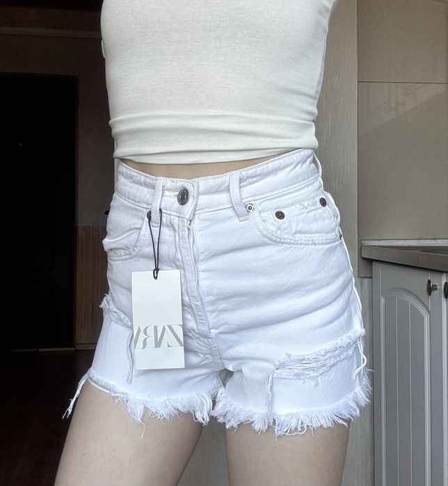 Шорти білі джинсові Zara