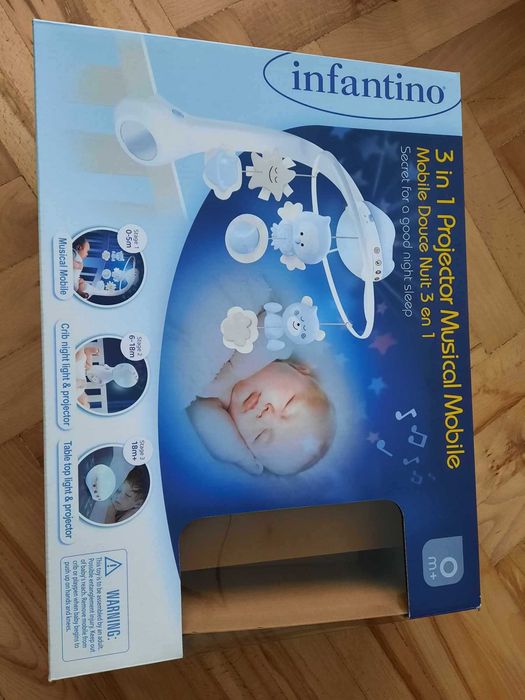 Projektor, karuzela do łóżeczka 3w1, INFANTINO