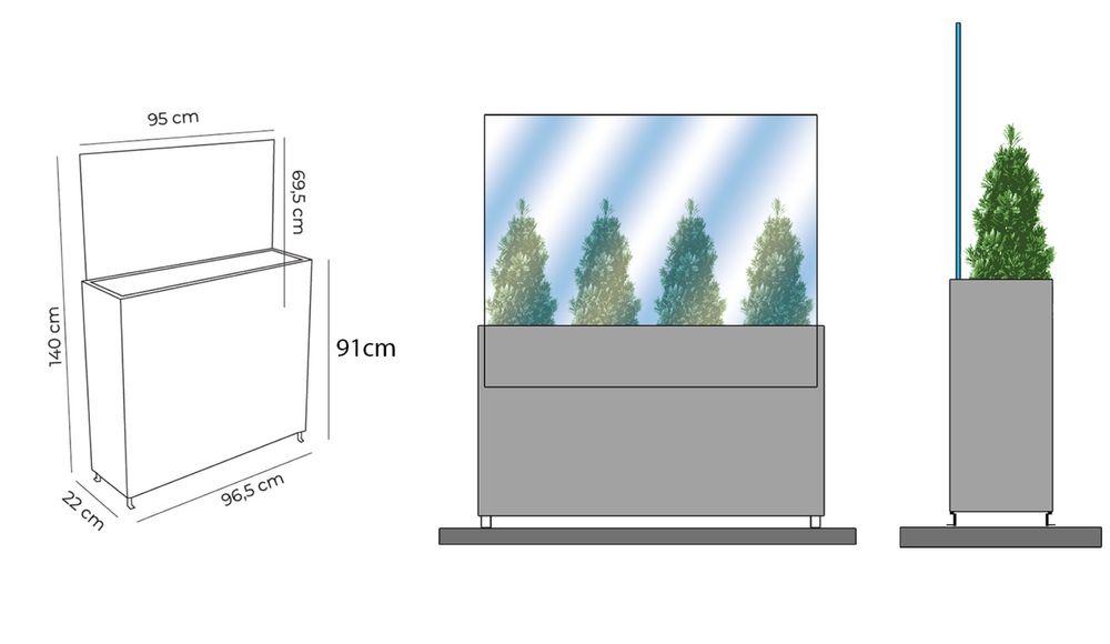 Floreiras com corta-vento