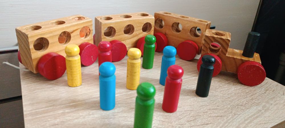 Сортер пазл розвиваюча іграшка поїзд дерев'яна іграшка