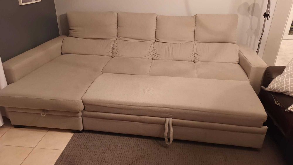 Sofá cama com chaise long