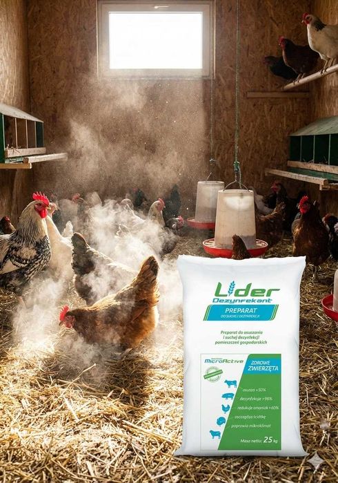 Posypka do obory, Dezynfekant Lider 500kg, Posypka na słomę bigbag