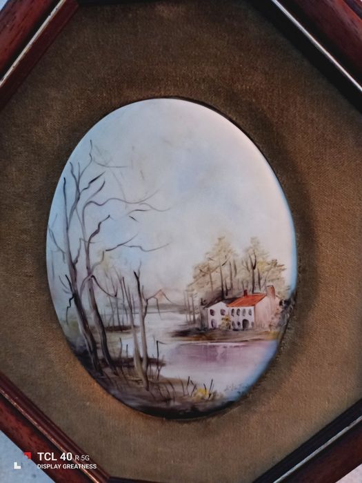 3 quadros pintados em porcelana