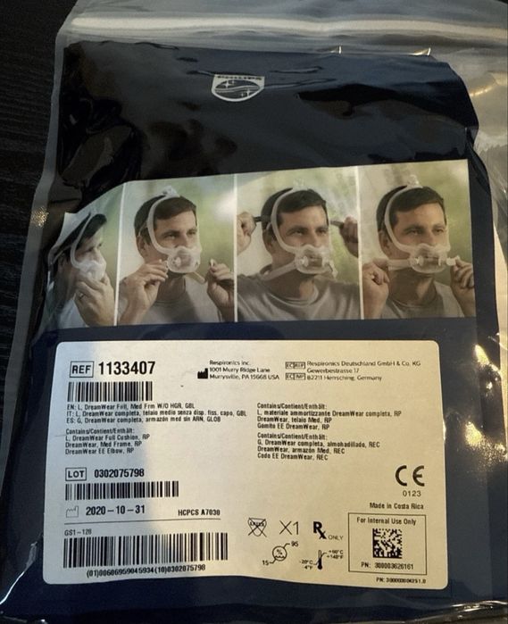 Нова сіпап маска ротоносова розмір L, Philips Dreamwear Full Face Mask