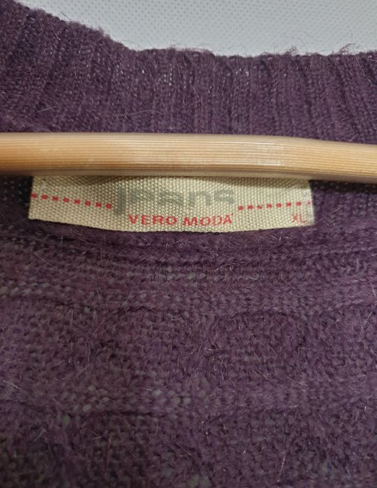 Fioletowy sweter na guziki XL, wero moda