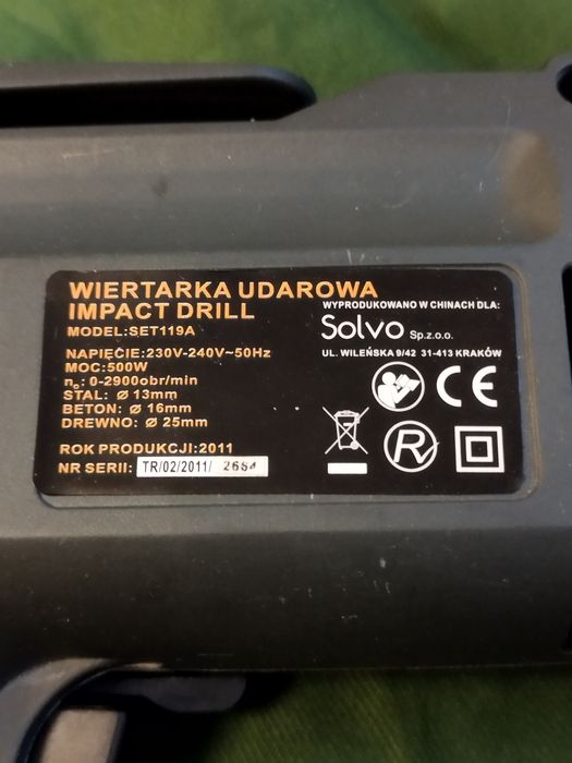 Uszkodzona wiertarka  Dasher