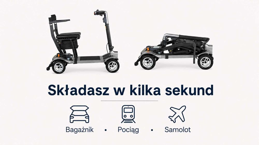 Nowość Skuter składany dla seniorów i nie tylko.