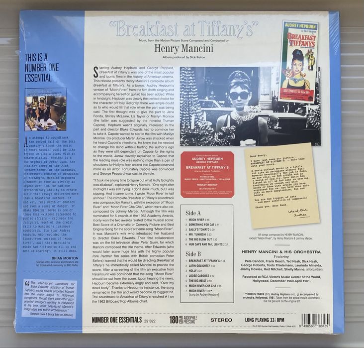 Breakfast at Tiffany's – Henry Mancini – Vinil 180g – Novo/Selado