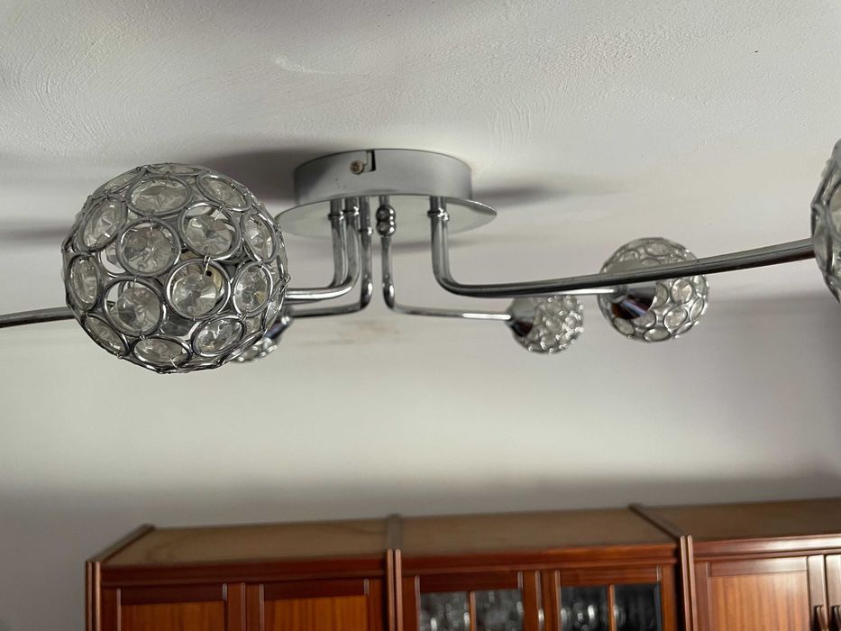2X Candeeiro de Tecto 5 Luzes com Esferas Decorativas