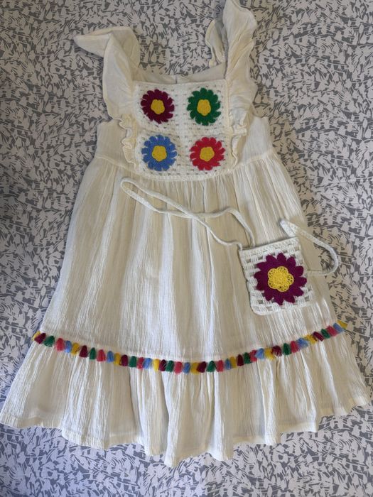 Брендова сукня бохо haute hippie розмір 116 (5-6 років) + сумочка. Стан нової!