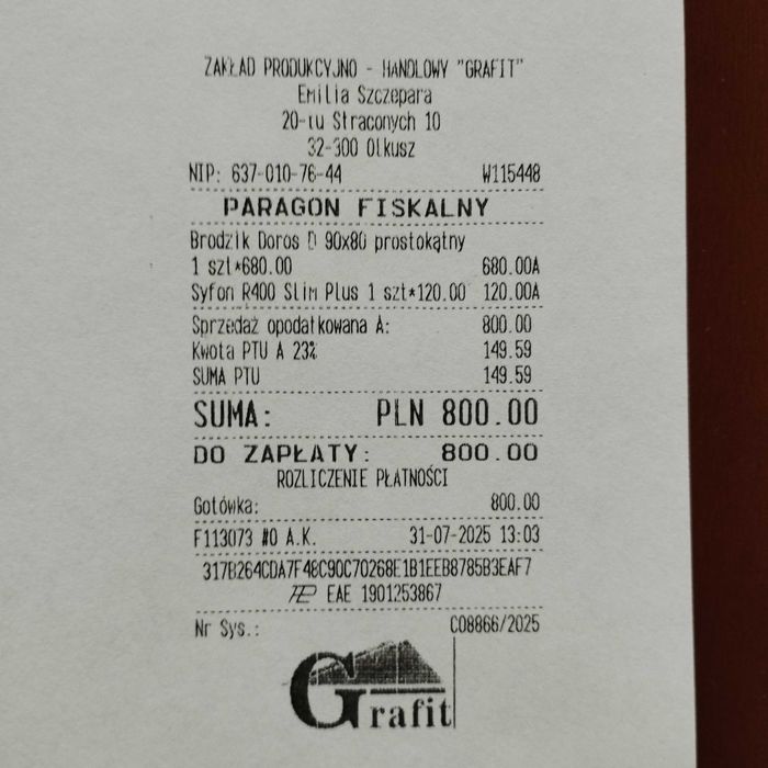 Brodzik 90x80 Radaway Doros D Stone biały SRD9080