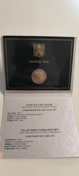 2 Euros Vaticano 2018 - Padre Pio