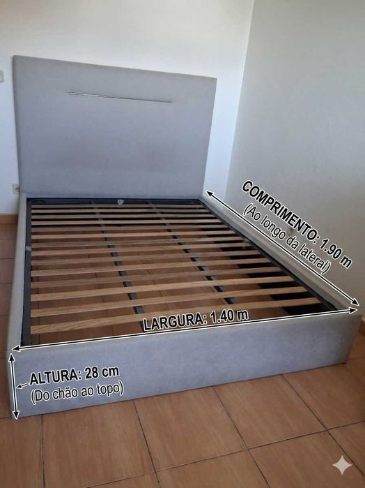 Cama casal estofada