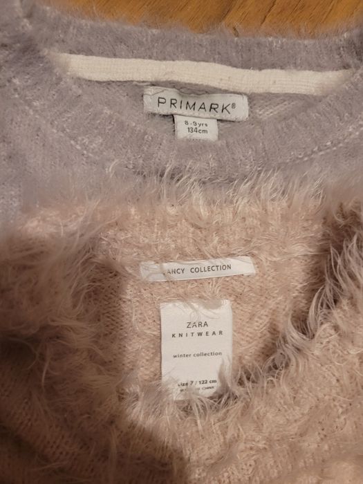 Zara primark sweterki alpaka puchate kotek 122-128