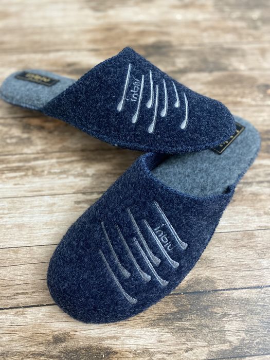 Капці чоловічі повстяні Inblu,бежеві и сині Тихий ход.